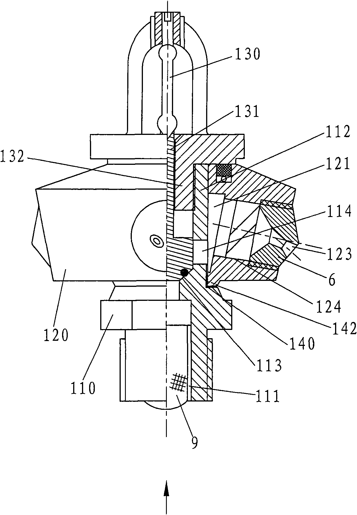 Jet-driven rotary type spraying head