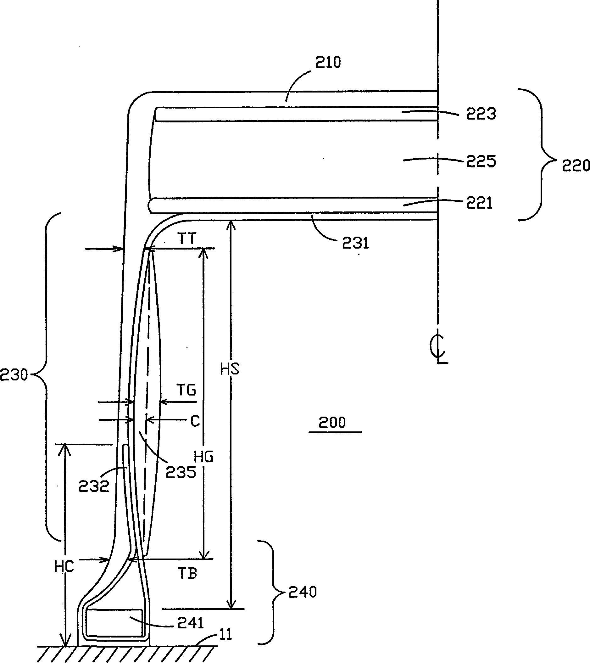 Runflat insert for tire