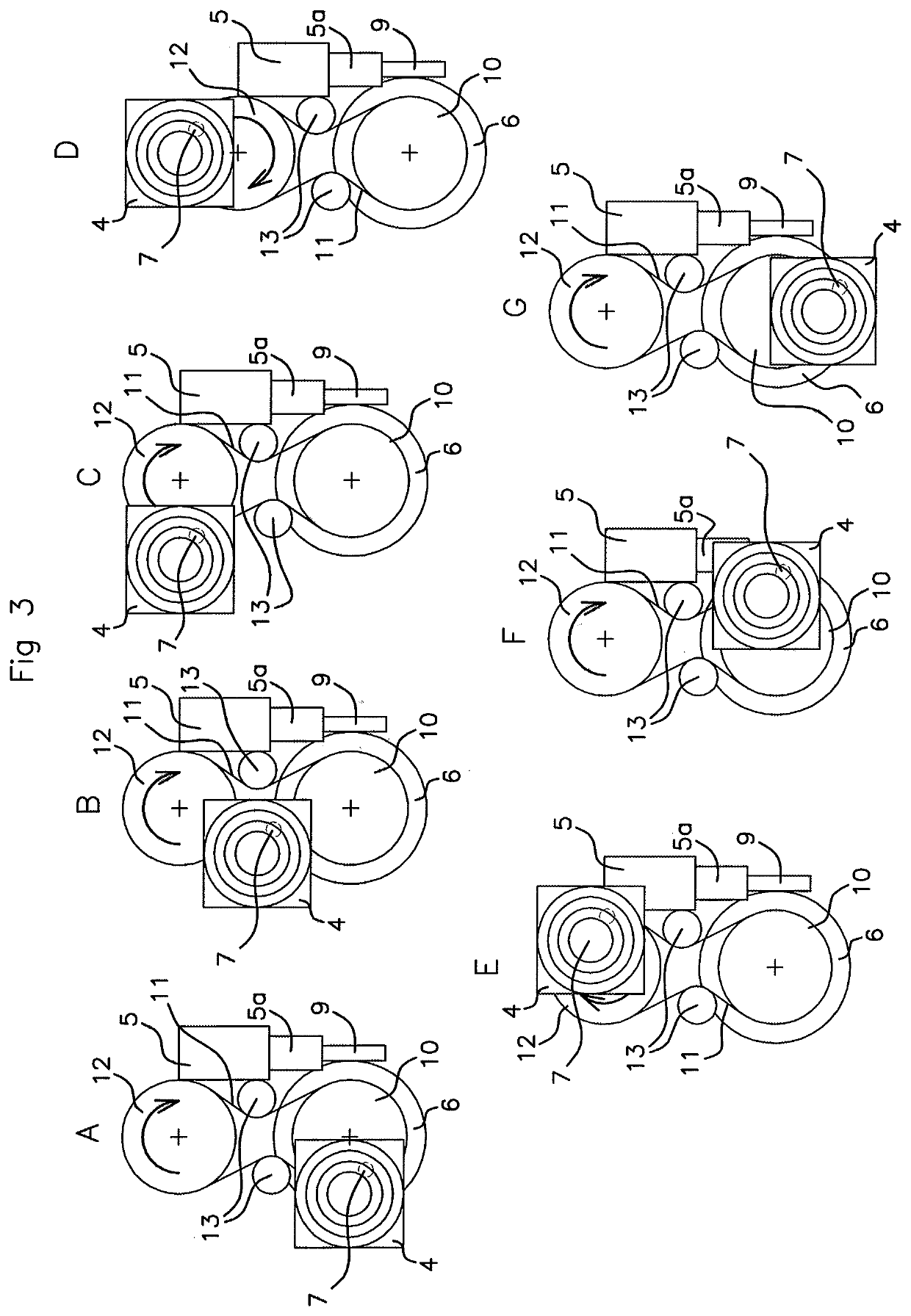 Device for inductively charging an electronic element of the mobile-phone type