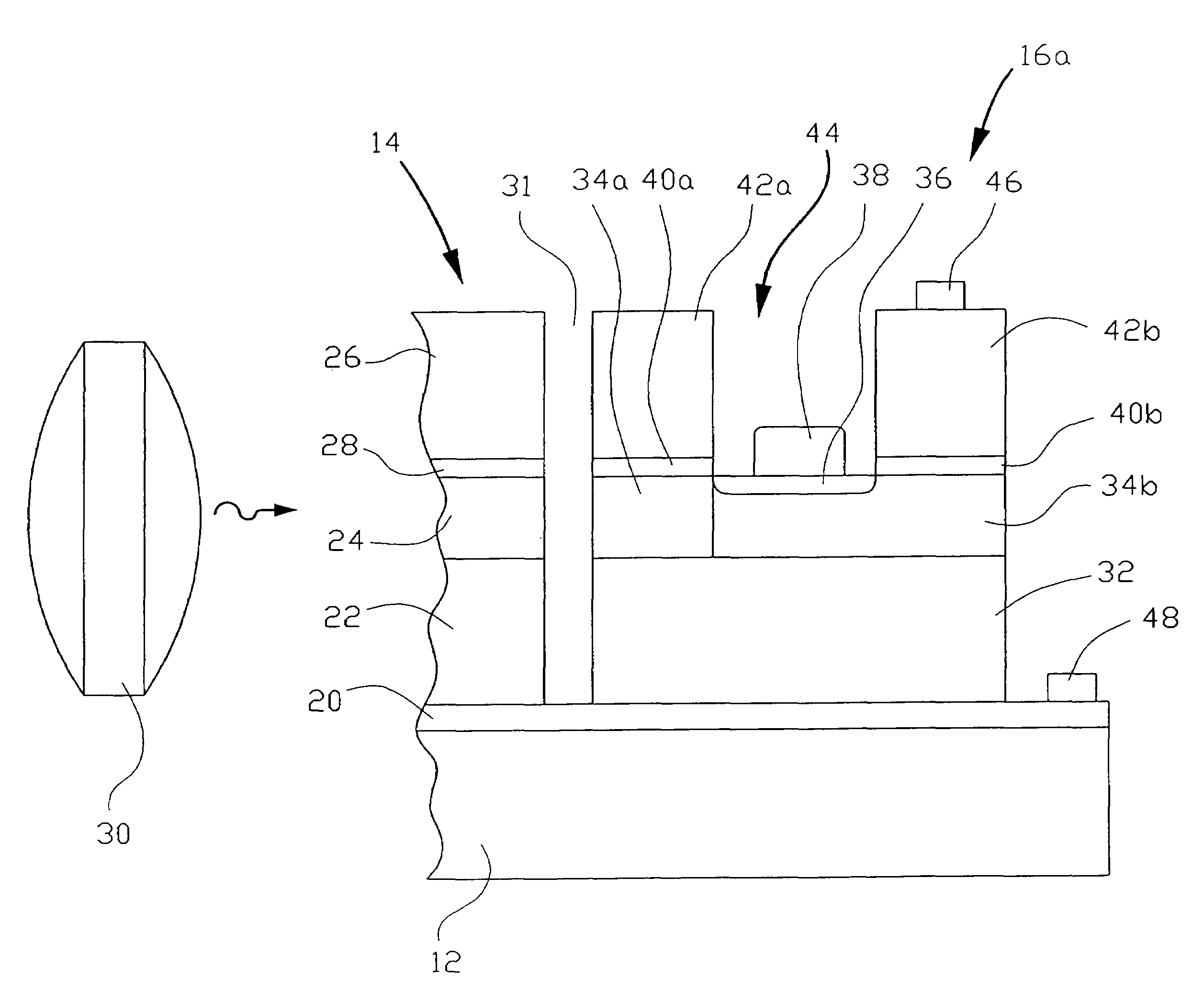 Integrated demultiplexer/photoreceiver for optical networks and method of controlling transparency of optical signal transmission layer