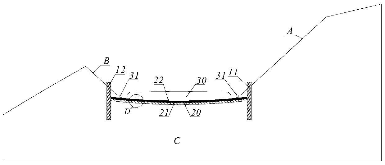 High-speed railway soft rock deep cutting arch-up deformation control structure and construction method