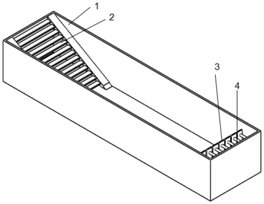 A pool with a wave absorbing device