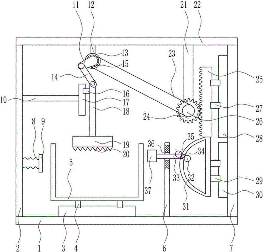 Efficient garbage crushing device for buildings