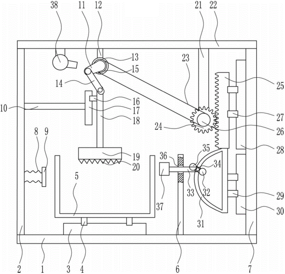 Efficient garbage crushing device for buildings