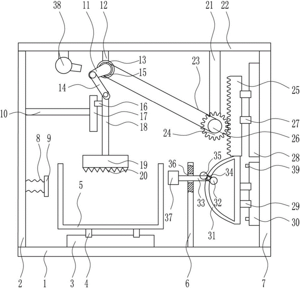 Efficient garbage crushing device for buildings