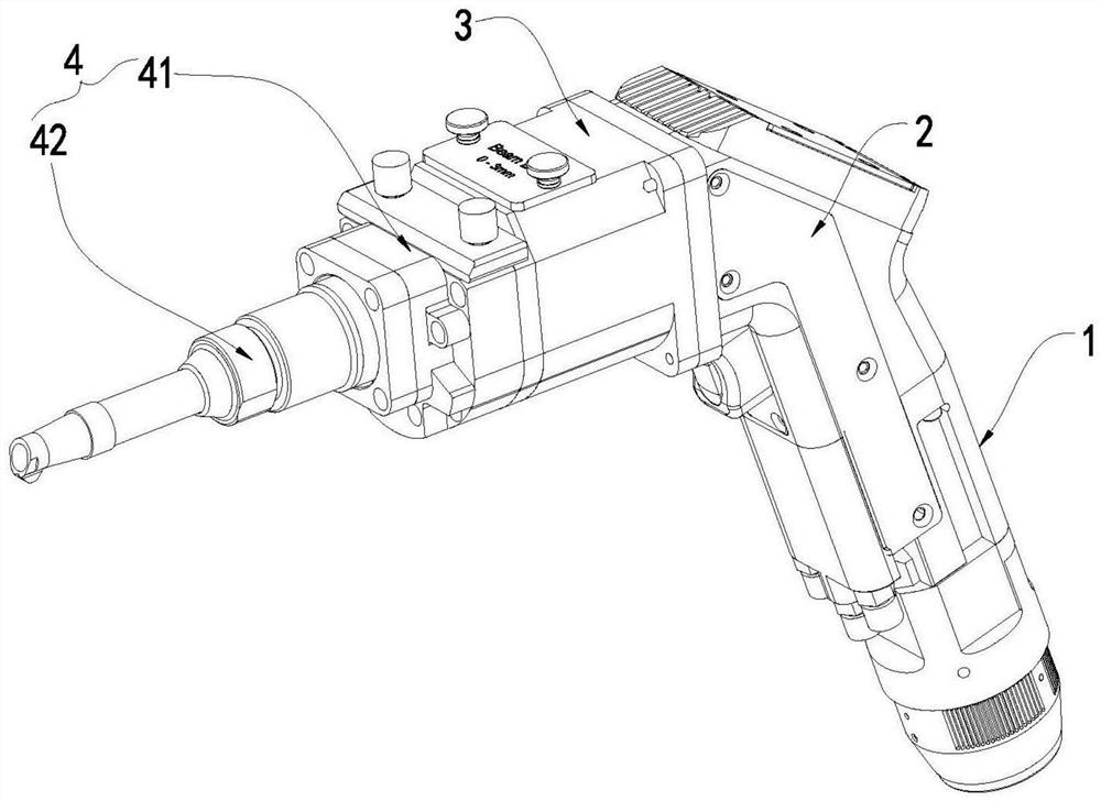 Hand-held laser welding head with adjustable light spots