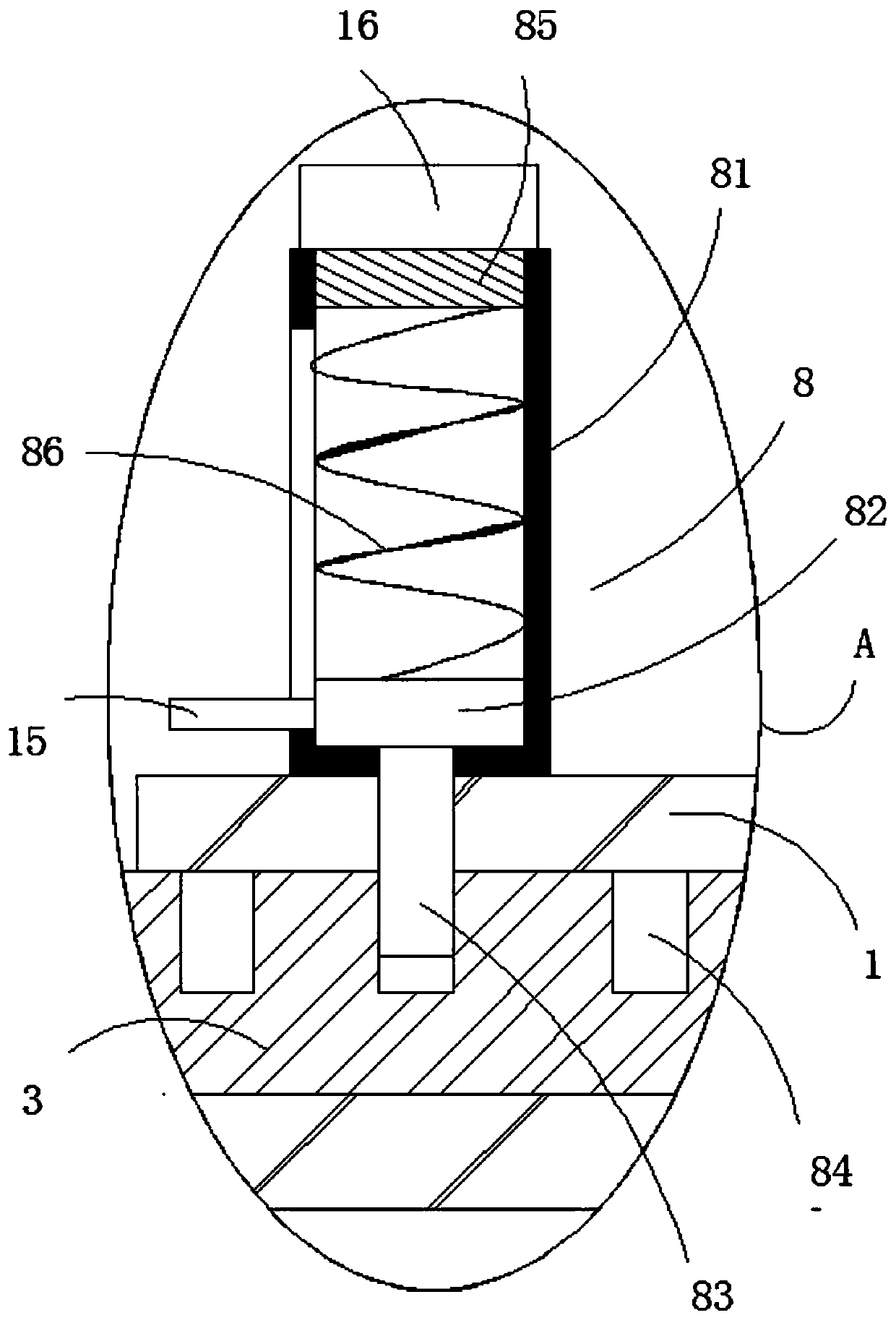 Mold frame pressing device for blister process of soft fender for heavy truck