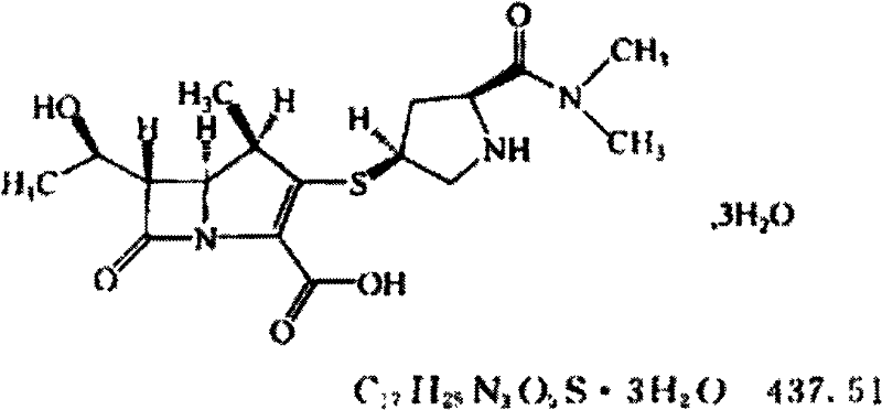 Meropenem medicinal composition for injection and preparation method thereof