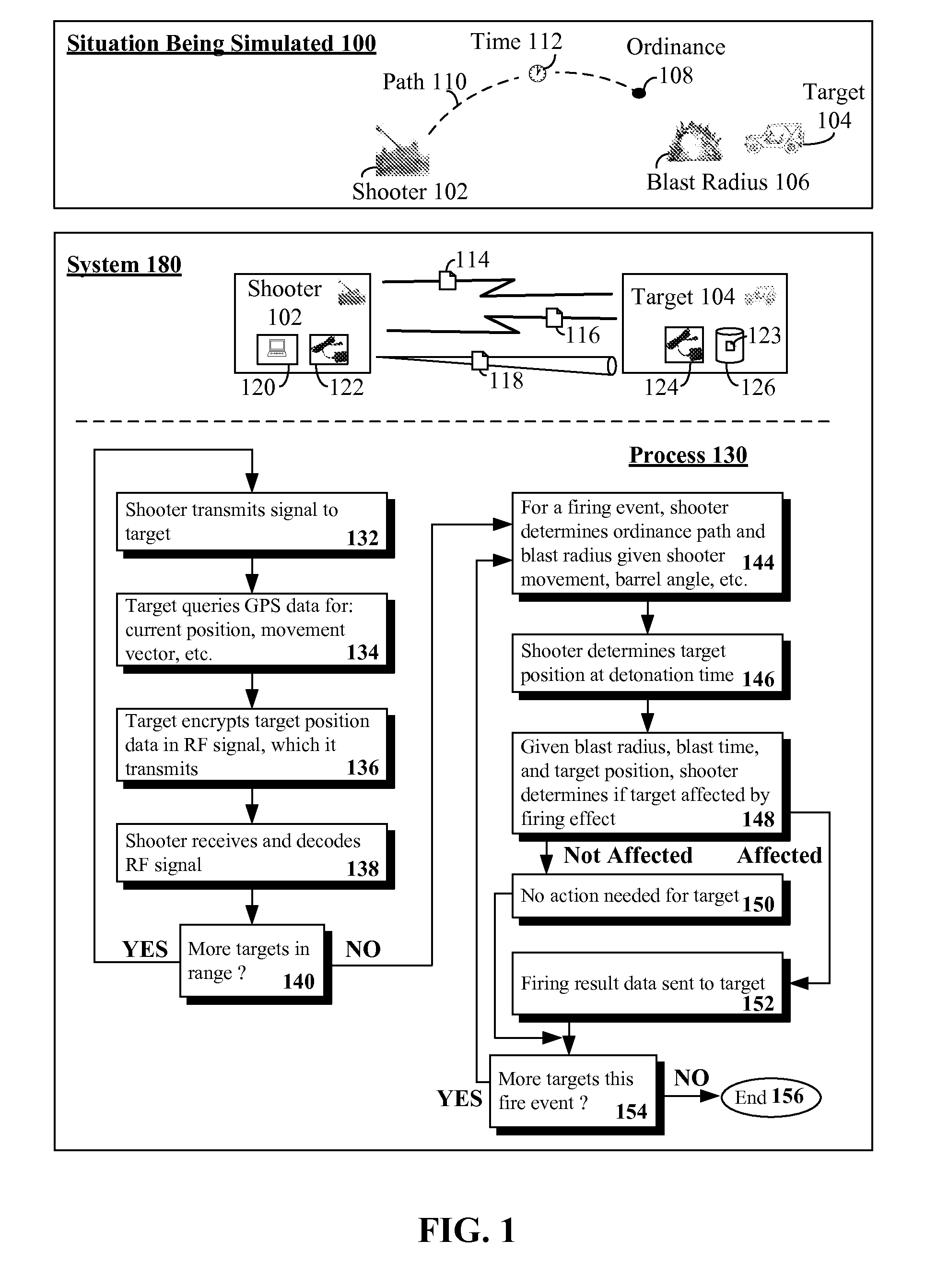 Trajectory simulation system utilizing dynamic target feedback that provides target position and movement data