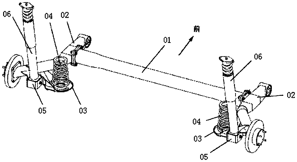 Torsion beam suspension structure capable of active lifting