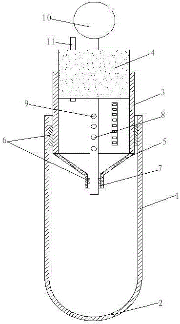 Quantitative filling test tube