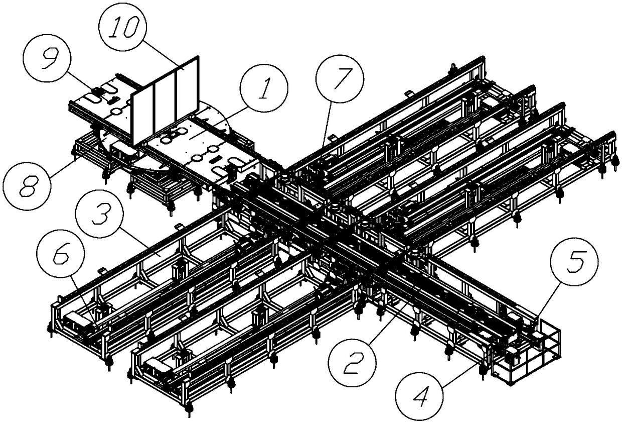 Four-model double-clamp switching sliding table rotary table