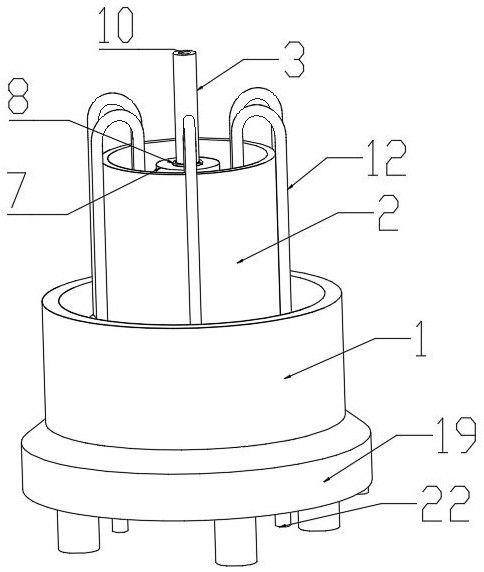 A cooling device for metal particles