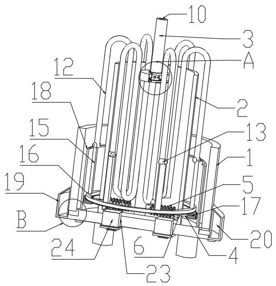 A cooling device for metal particles