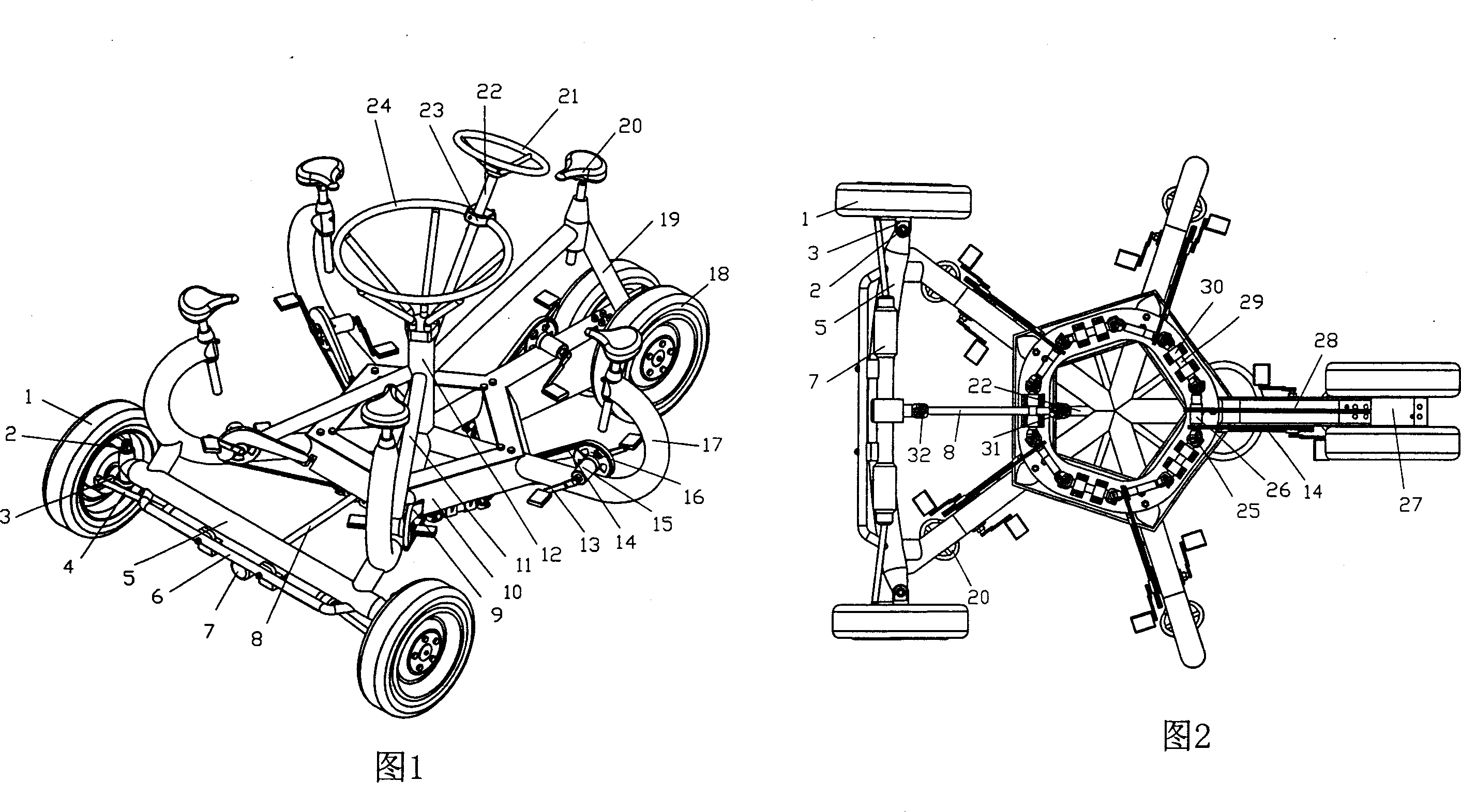 Sightseeing bicycle for multiple-people