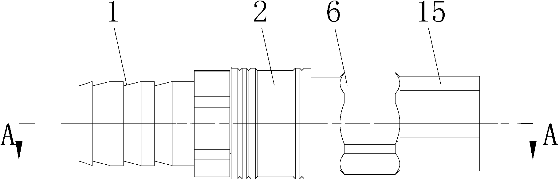 Converter valve tower self-locking draining adapter