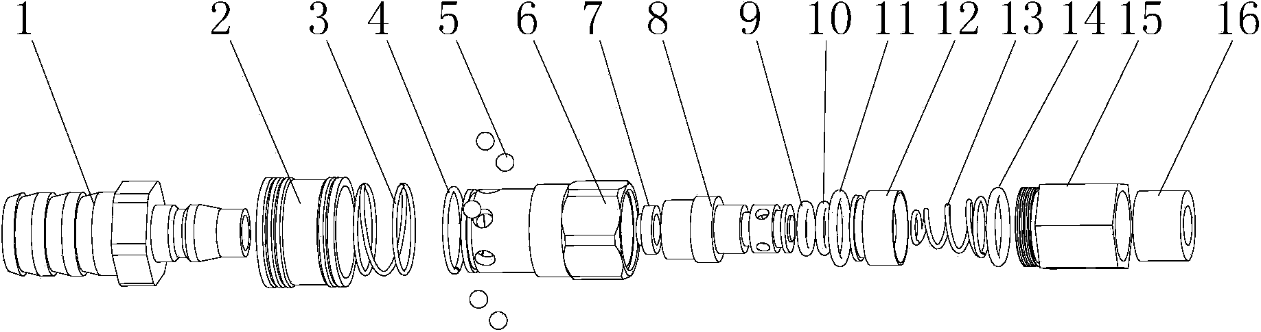 Converter valve tower self-locking draining adapter