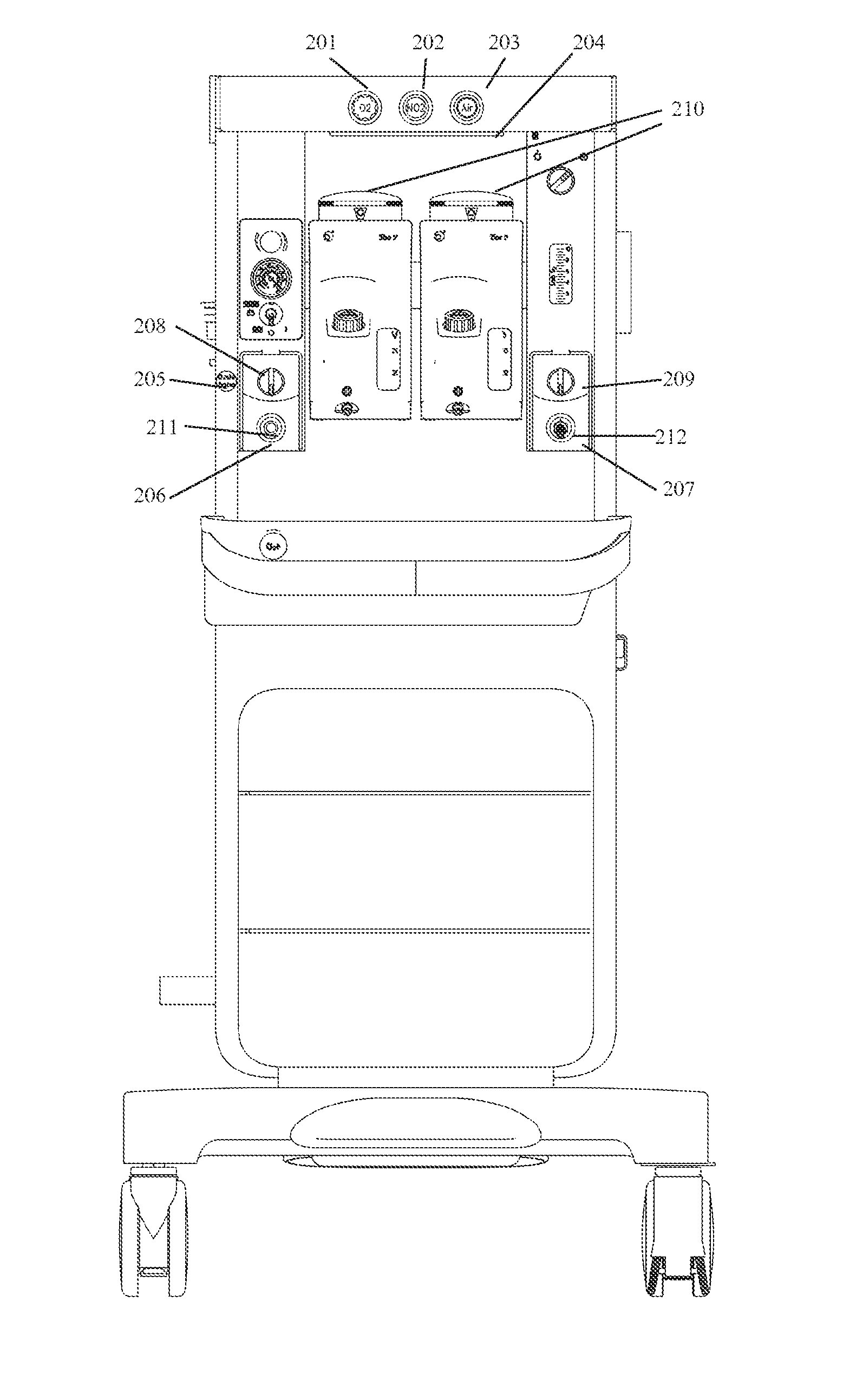 Prompt apparatus for an anesthesia machine and a corresponding anesthesia machine