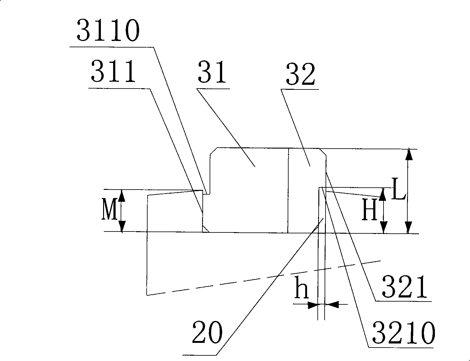 Key structure for large load motor iron core and rotating shaft transmitting torque, and installation method thereof