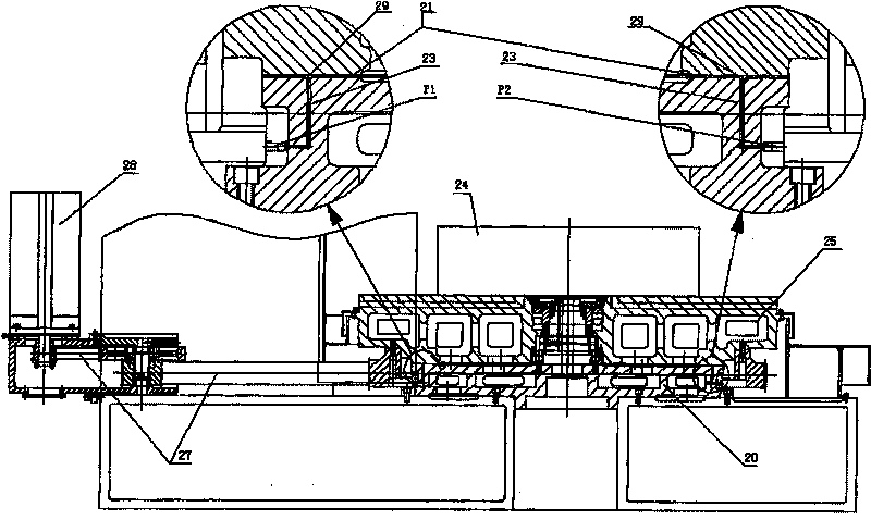 Pneumatic load-removing plastic-sticking guiding rail