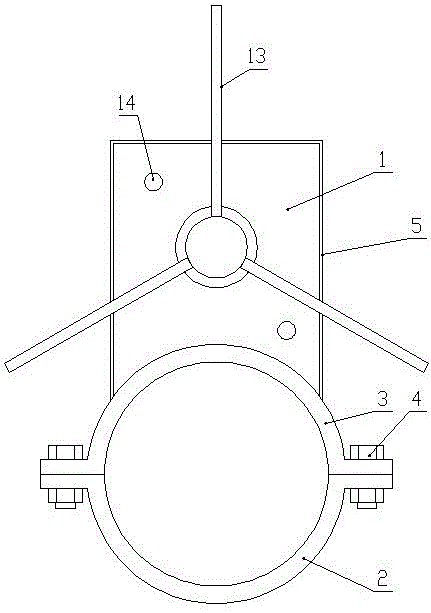 Supply line bird repelling device mounted on pole