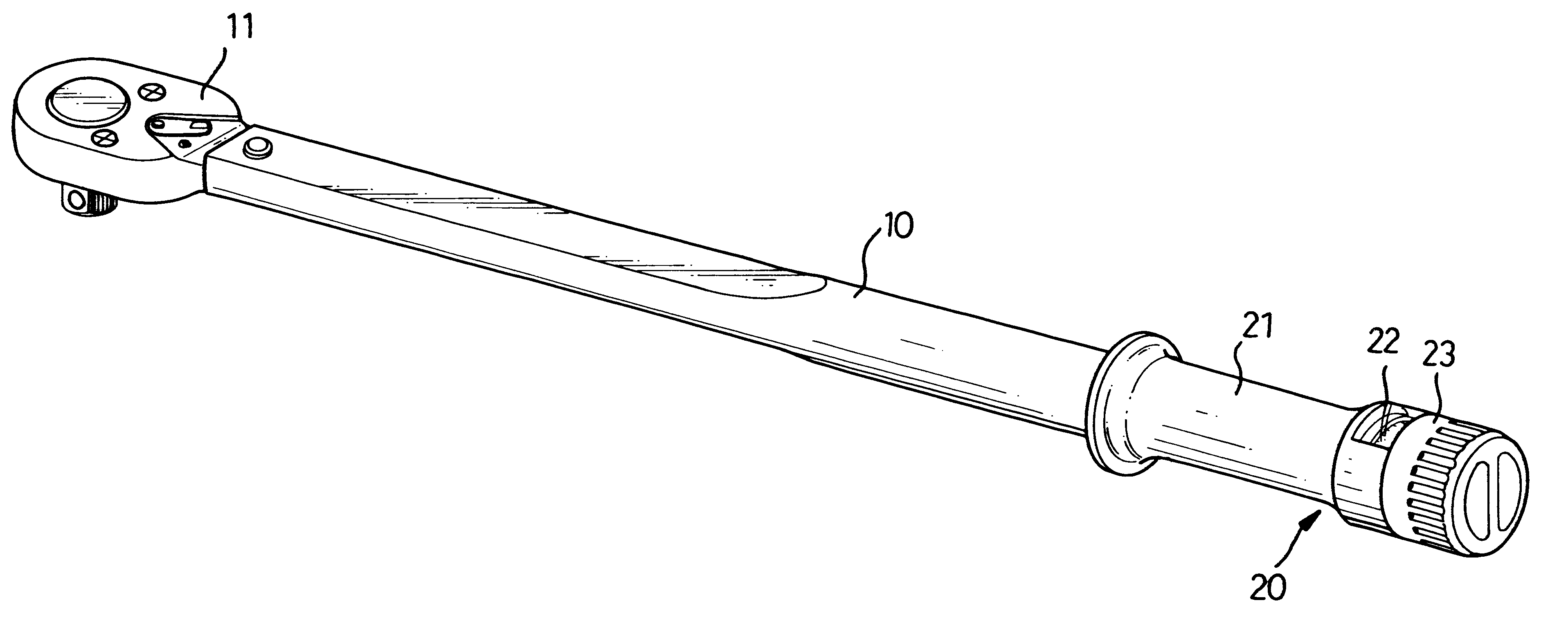 Torque wrench with a scale