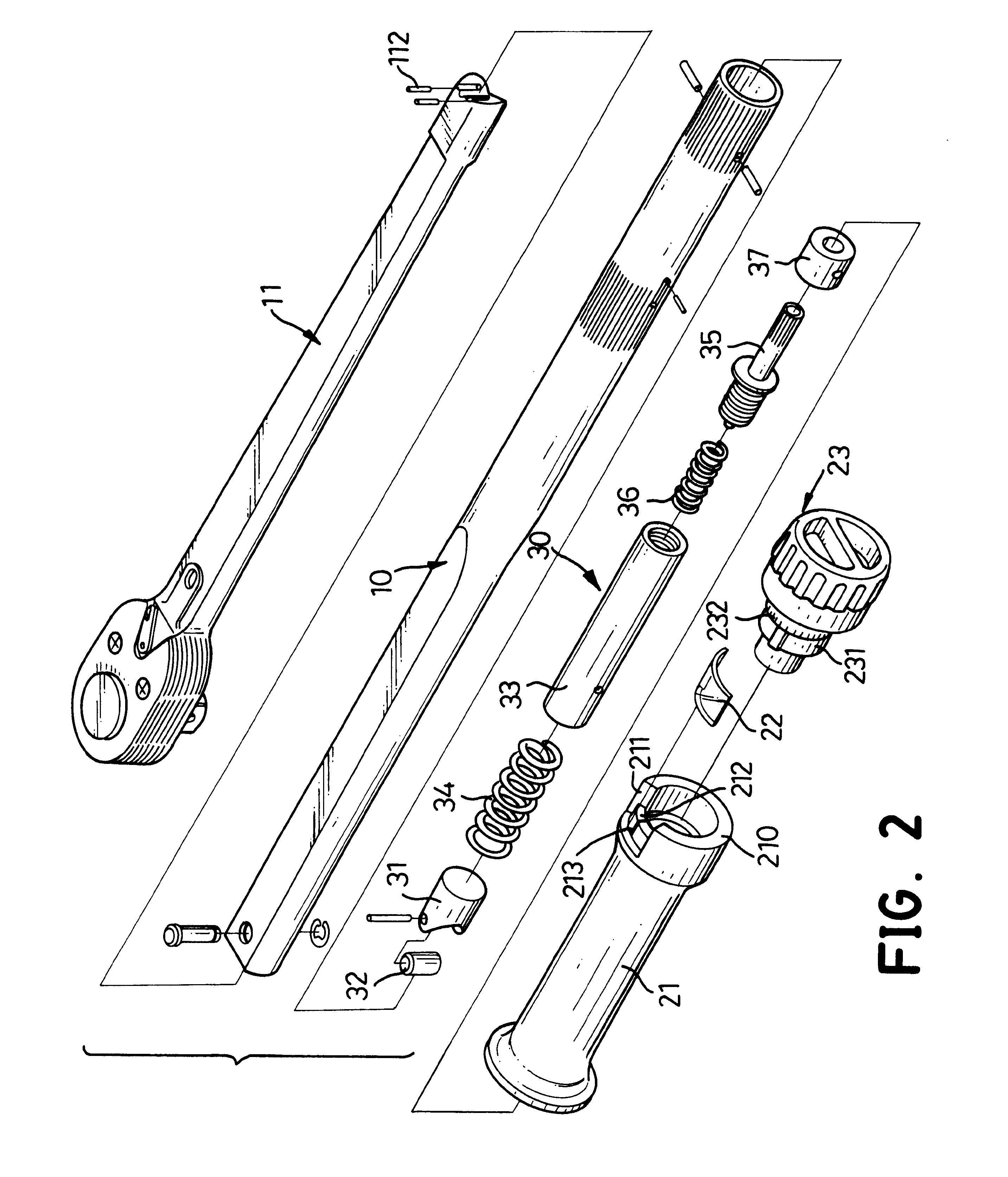 Torque wrench with a scale