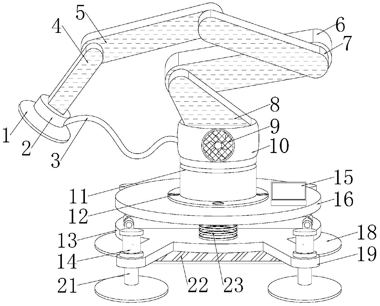 Multiaxial robot stacking workstation with positioning function