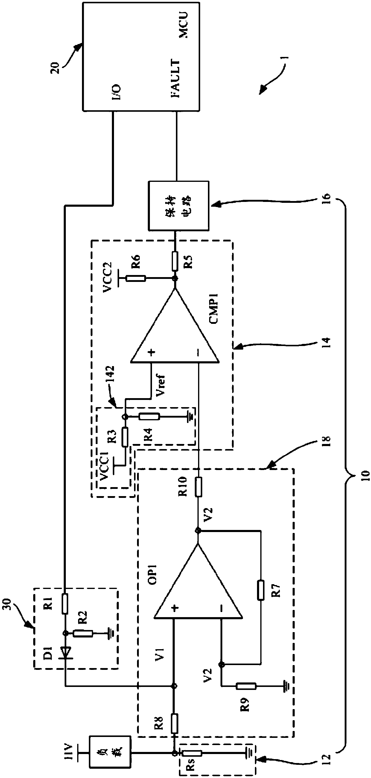 Overcurrent protection circuit and self-checking method thereof