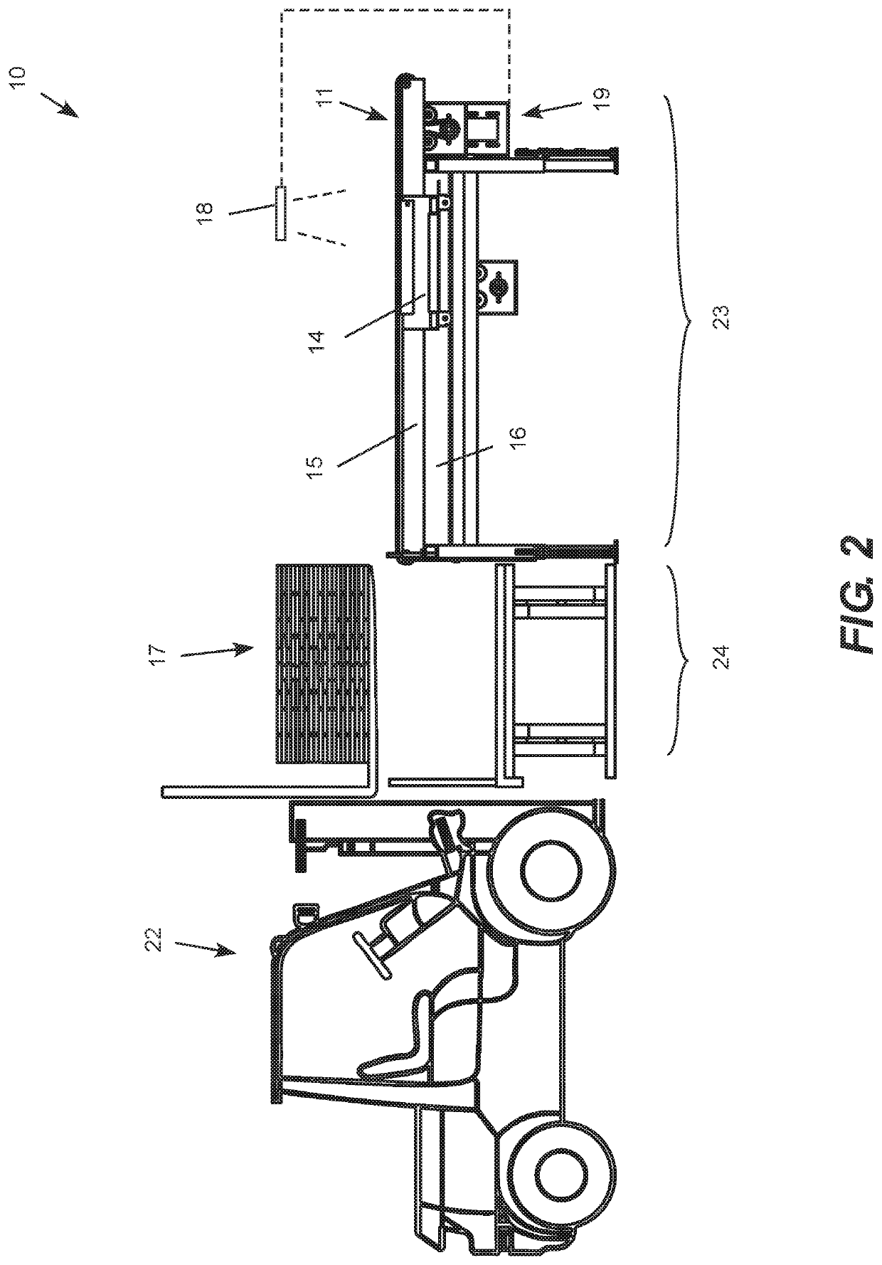 Modular single-fork lumber stacking machine