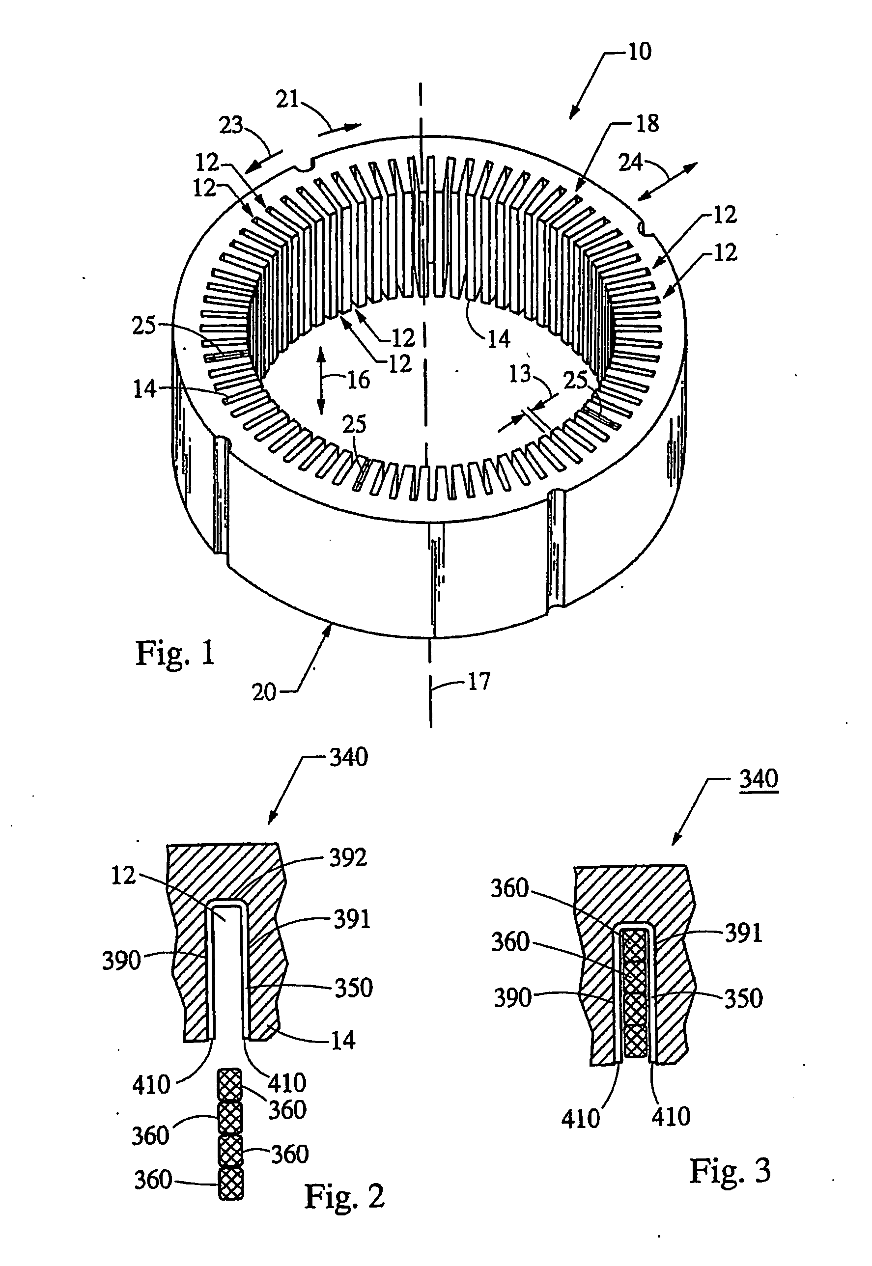 Stator of a rotary electric machine having secured core slot insulators