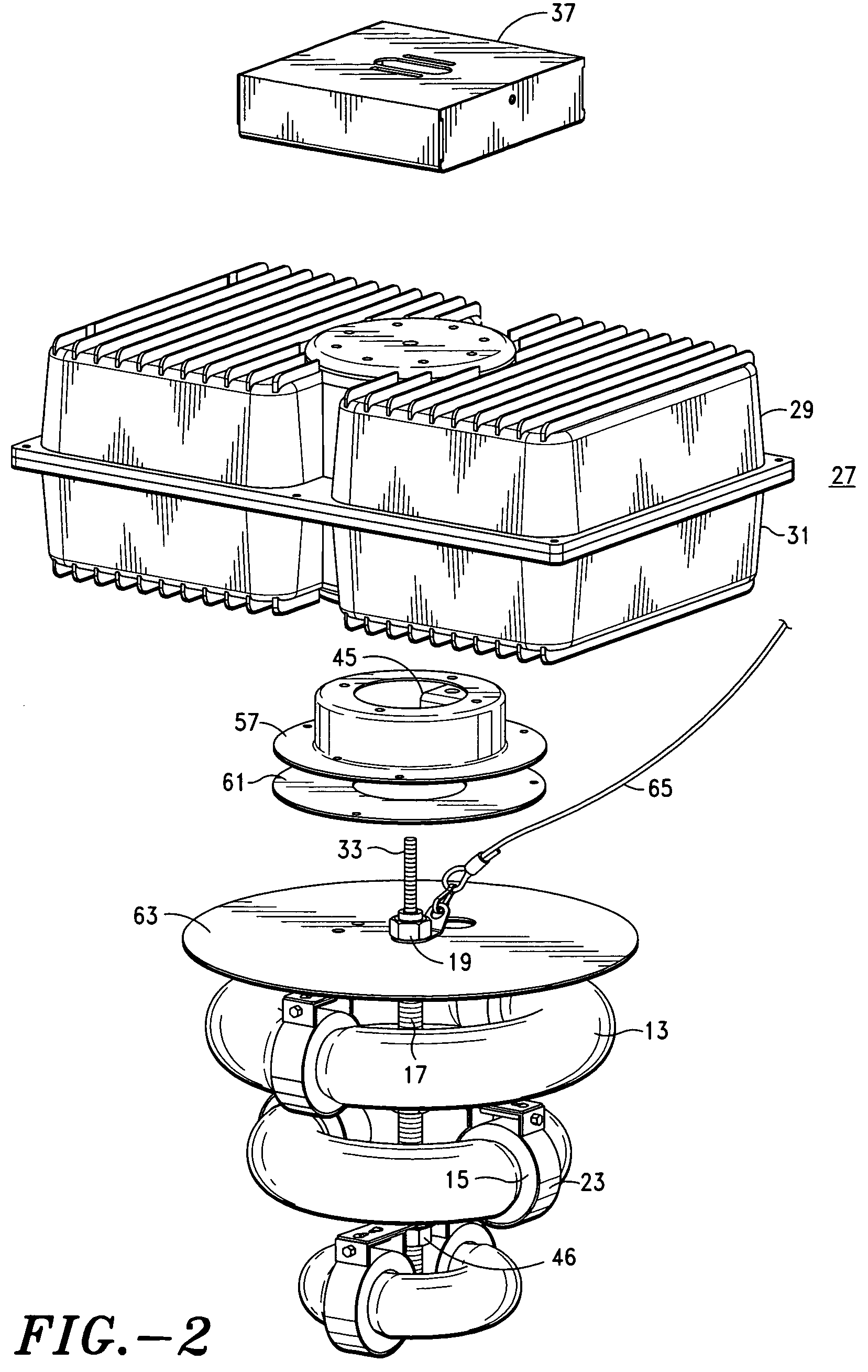 Induction fluorescent light fixture