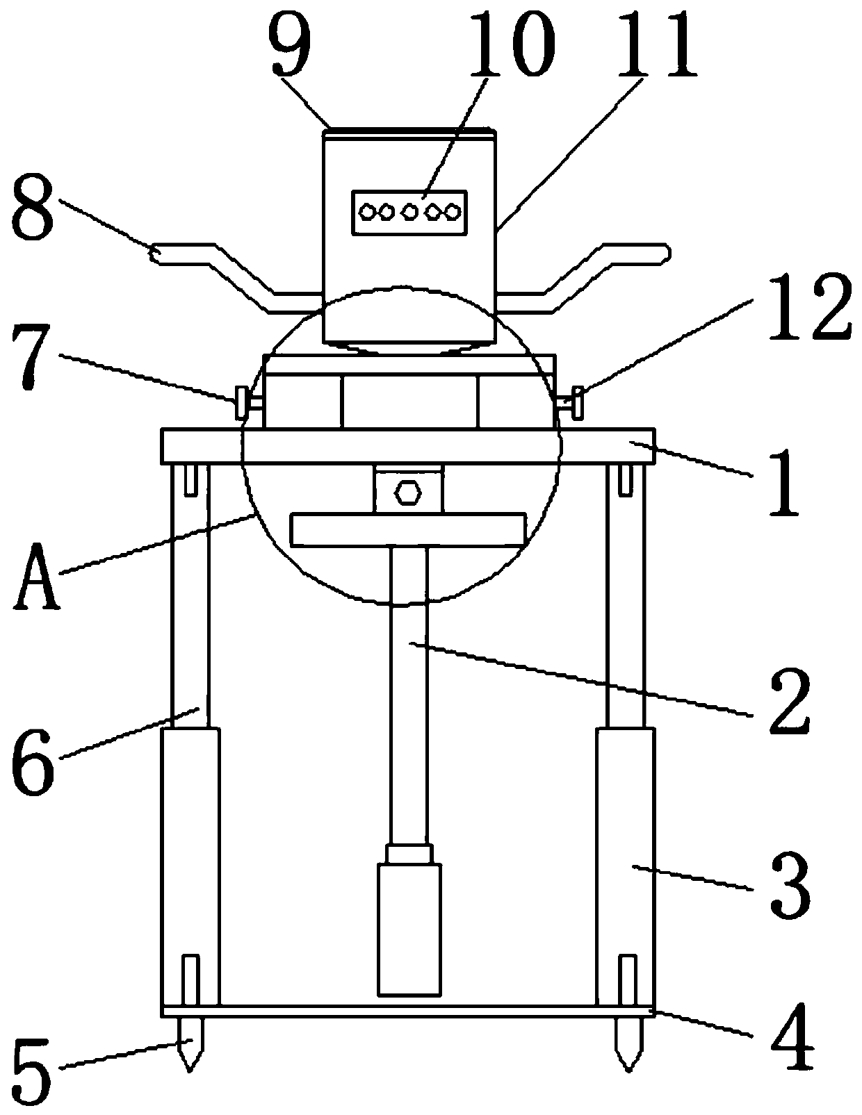 A sampling device for heavy metal detection in polluted land and its use method