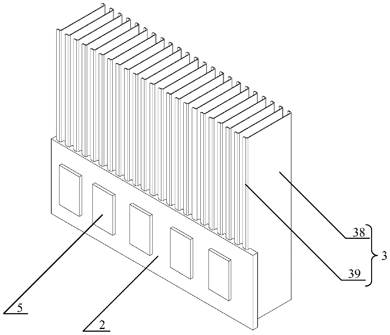 Thermal superconducting fin radiator and electrical equipment chassis