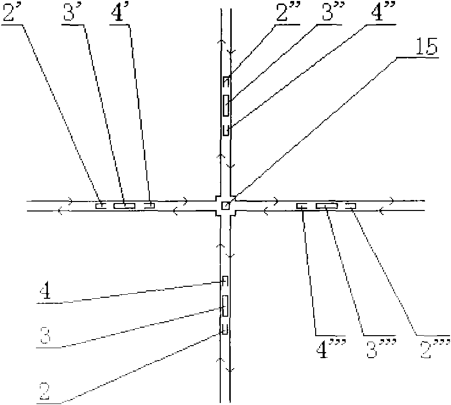 Elevated planar intersection and transfer station of parallel elevated roads