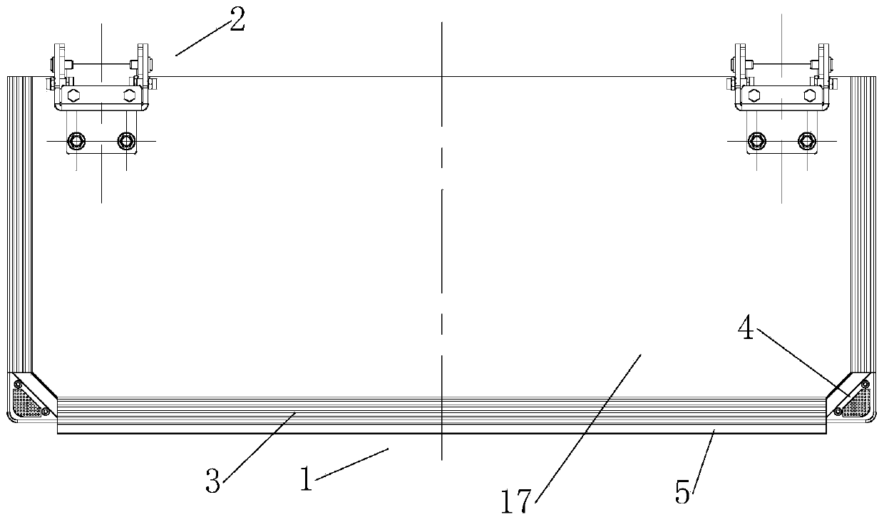 Lower overturning door device of skirt edge box