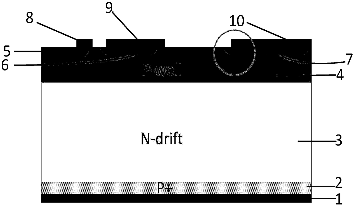 Optical control thyristor with deep N+ hole current blocking layer