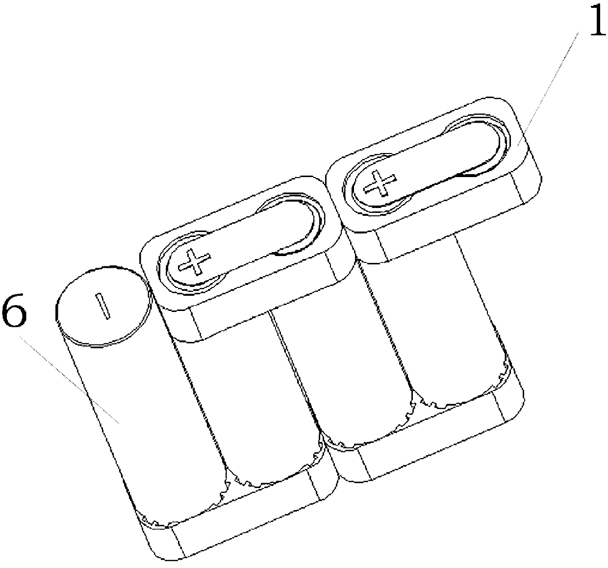 Battery connecting device and battery component using battery connecting device