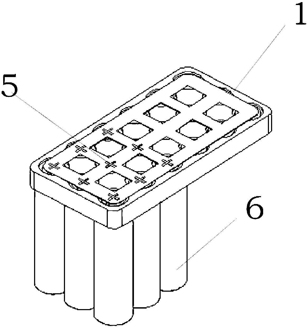 Battery connecting device and battery component using battery connecting device