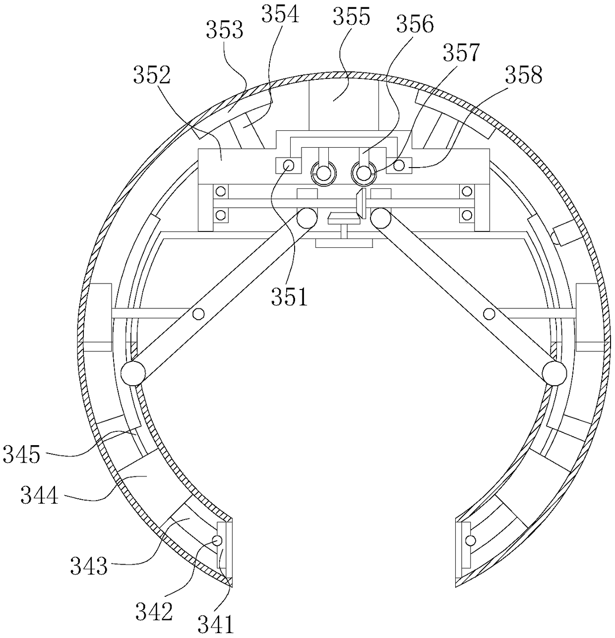 Settlement and convergence preventing hydraulic side supporting device for lower bench excavation of soft rock tunnel