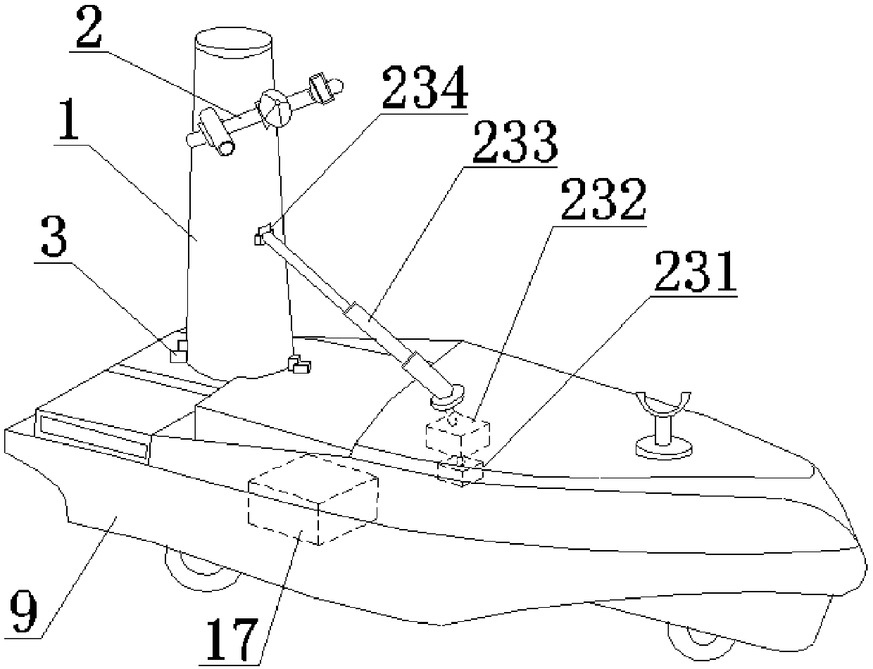 Mast device suitable for amphibious unmanned boat