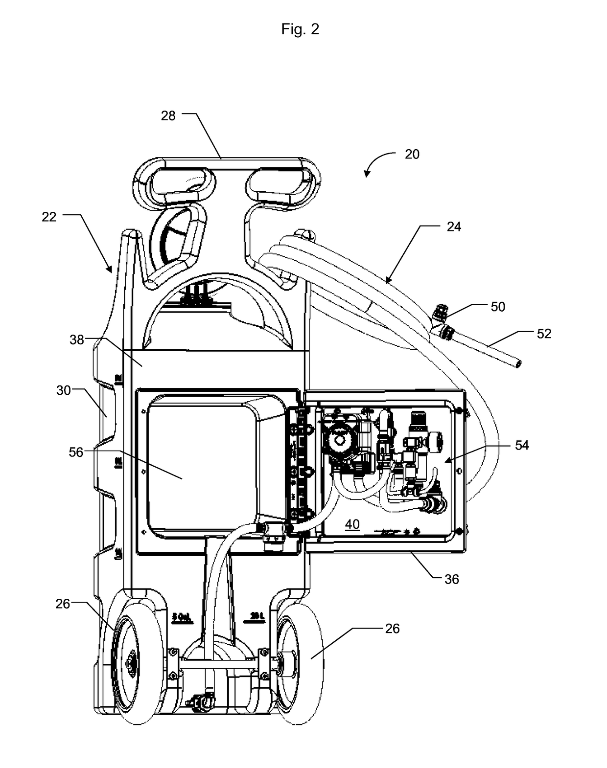 Pneumatically powered foam sprayer