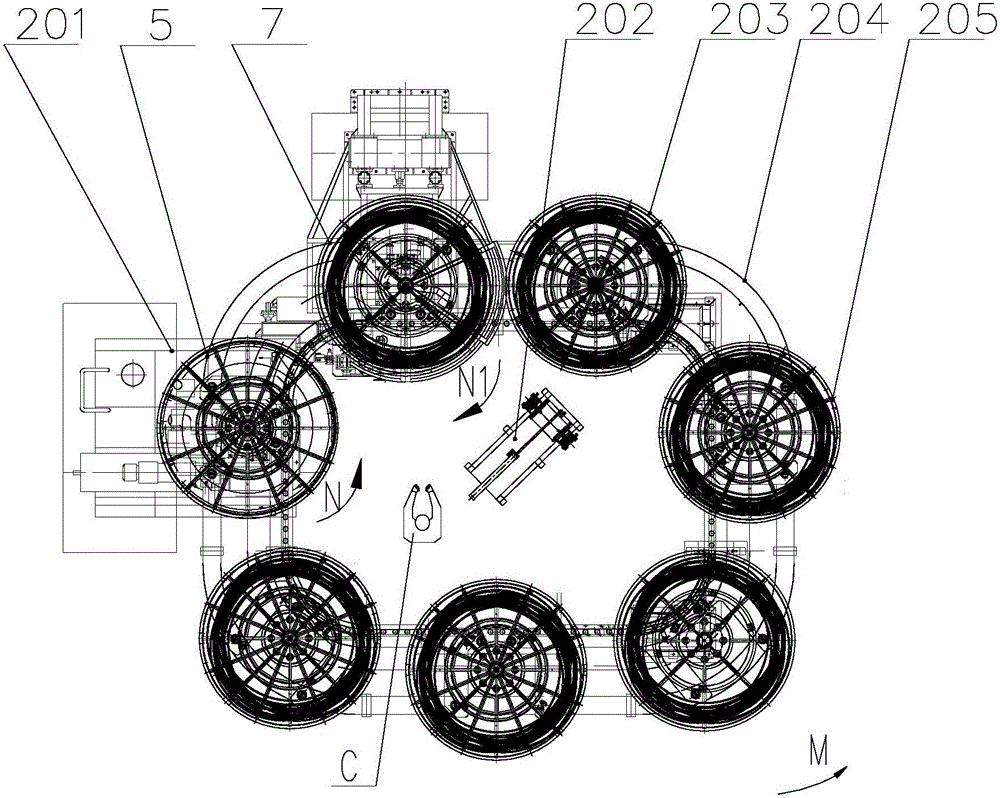 High-automatic coil pipe feeding method and high-automatic series coil pipe machining equipment