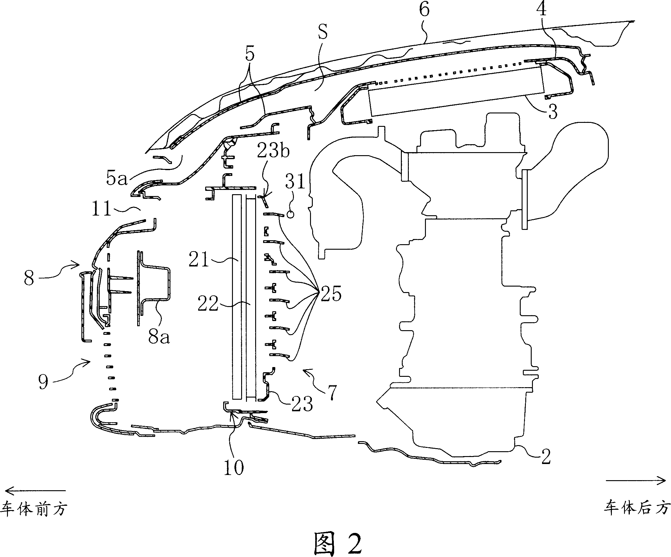 Cooling device of a vehicle