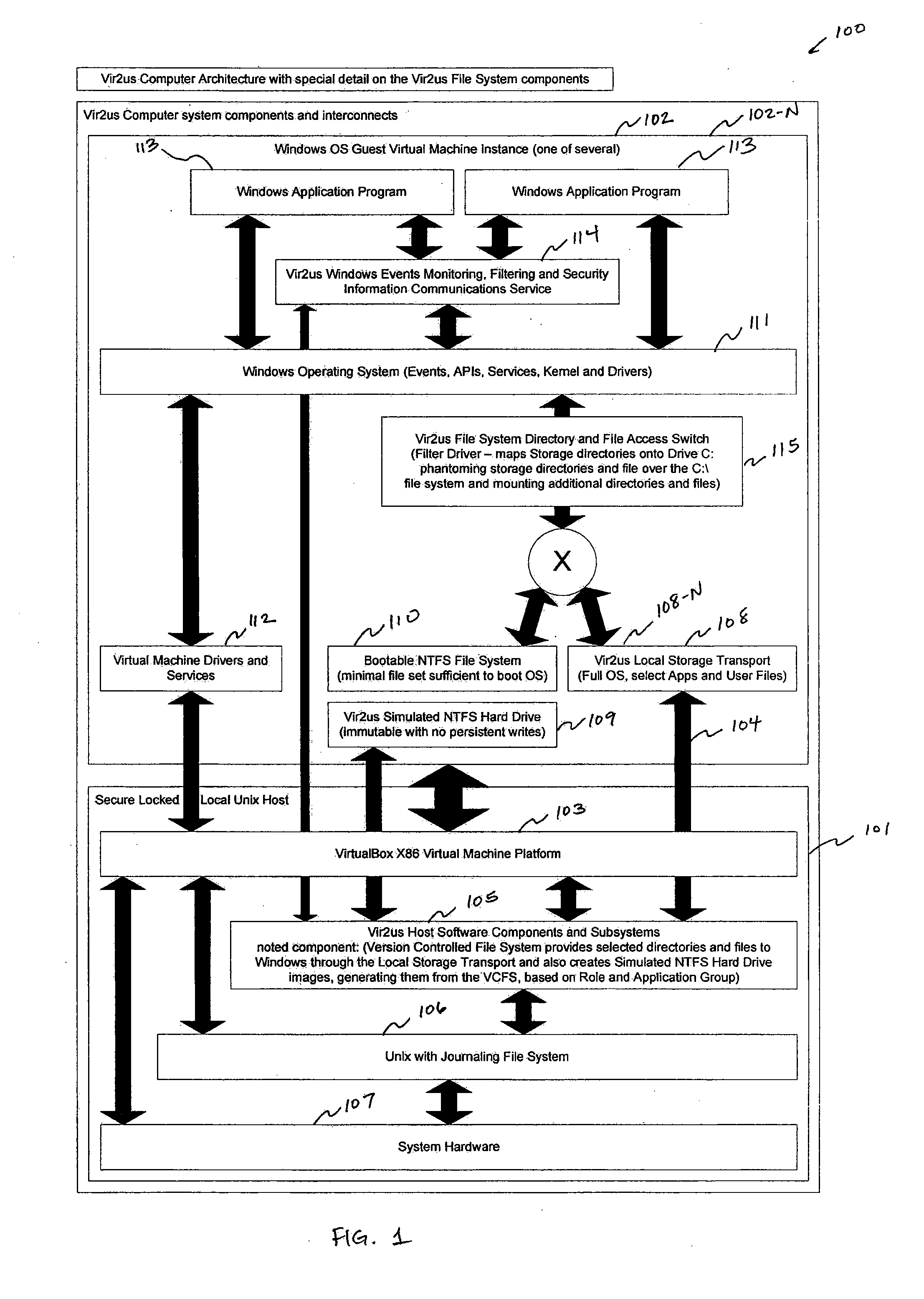 Computer system architecture and method having isolated file system management for secure and reliable data processing