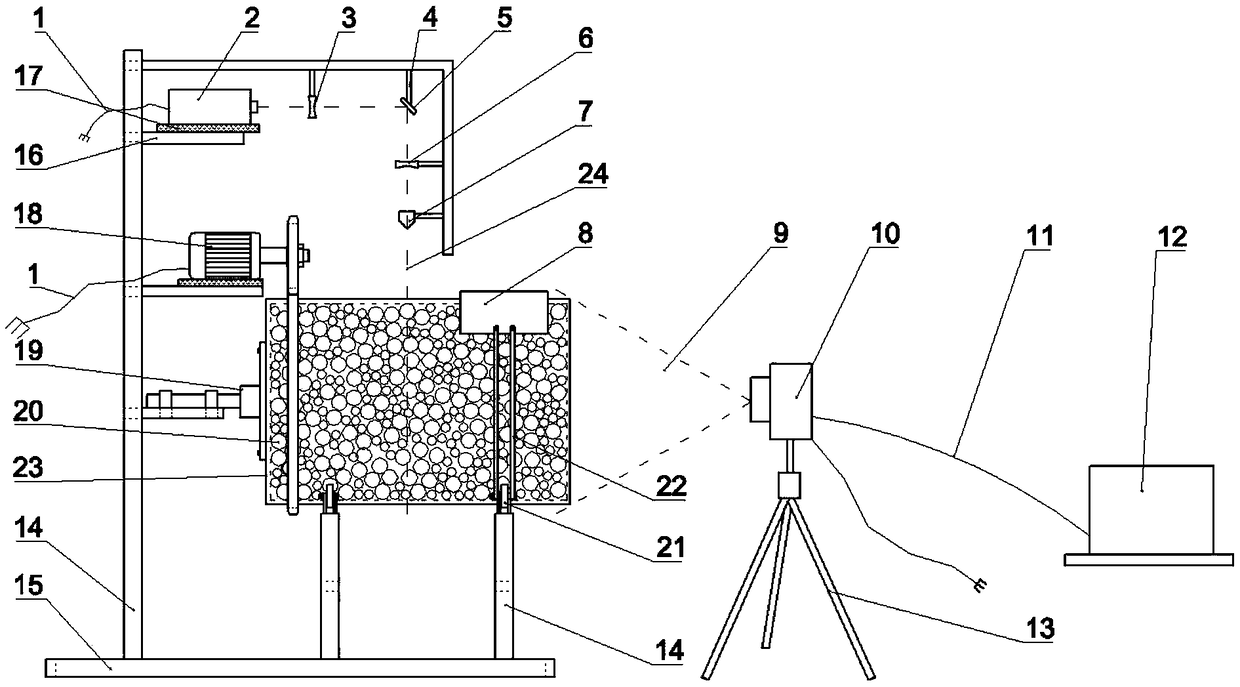 Cylinder type separation test device for non-uniform bed load particles and test method of device