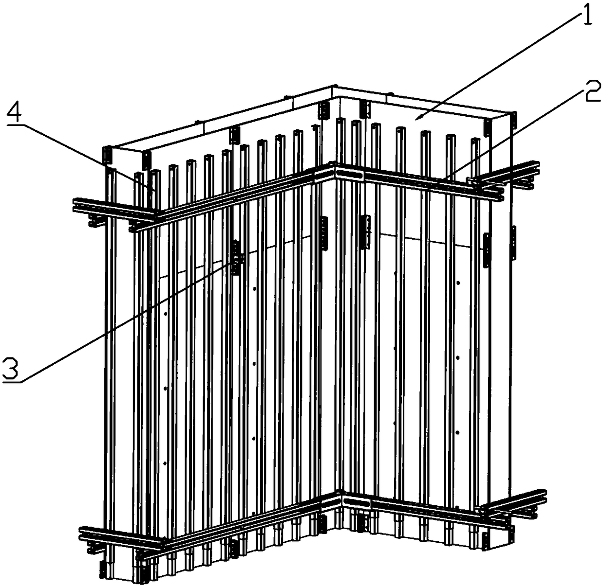 Shear wall casting molding mould and usage method thereof