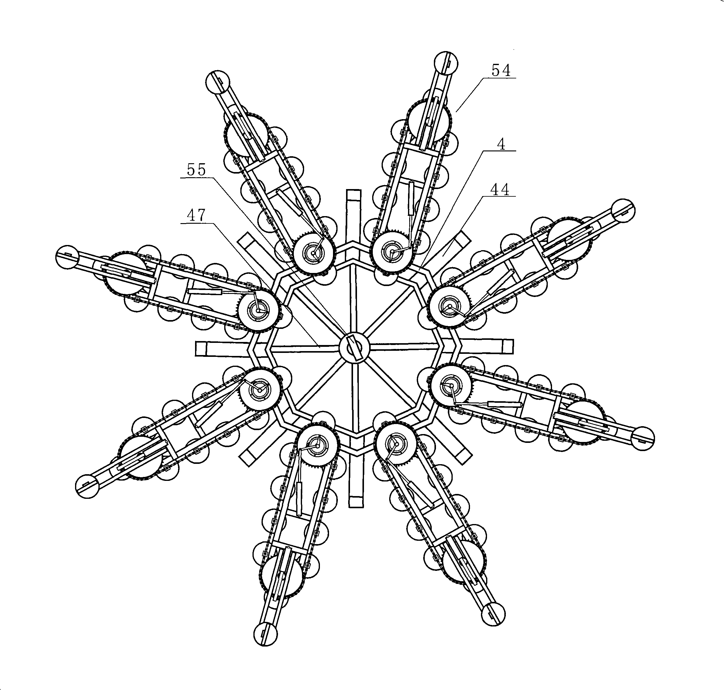 Automatic fishing device in submarine