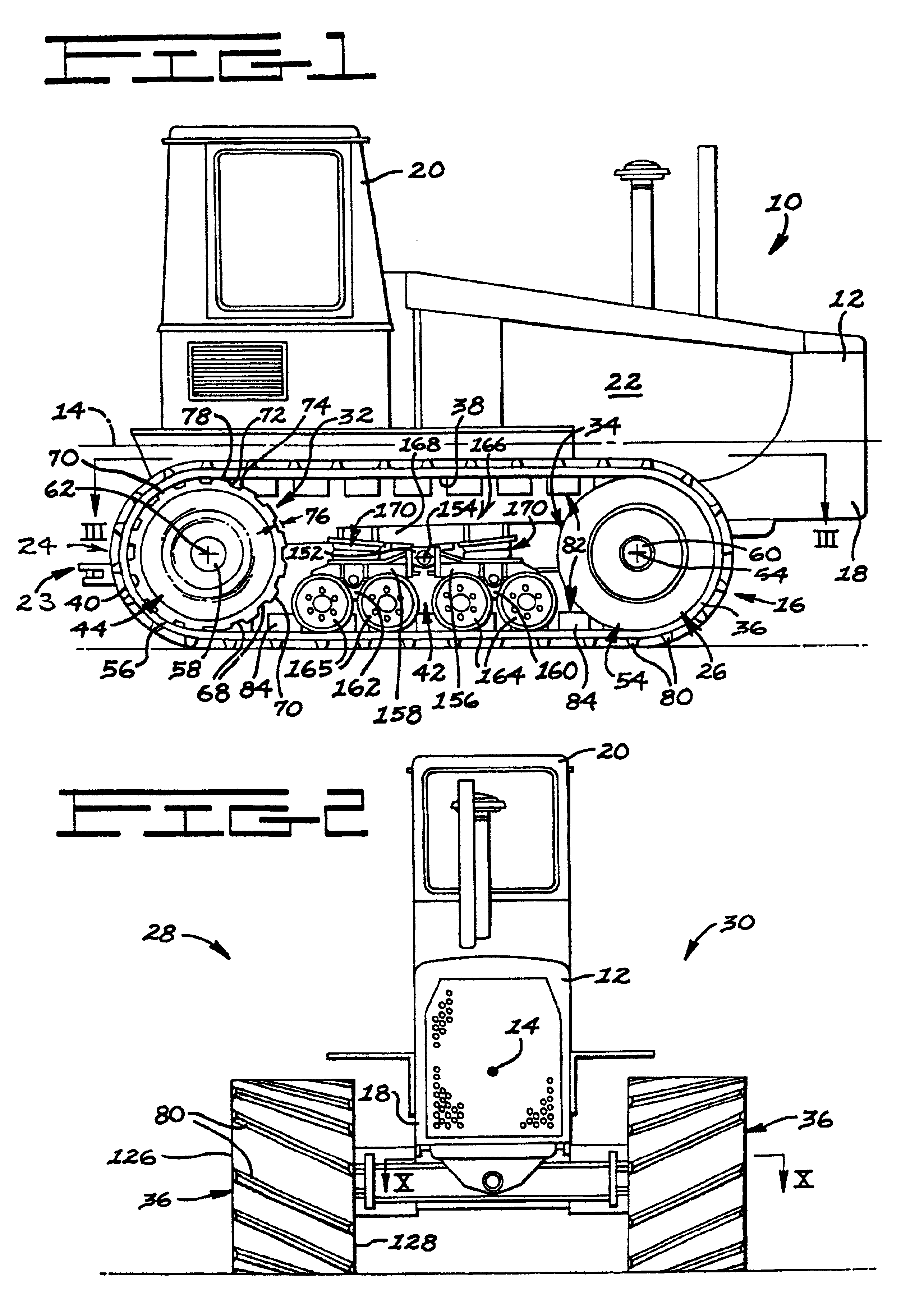 Frictionally driven belted work machine