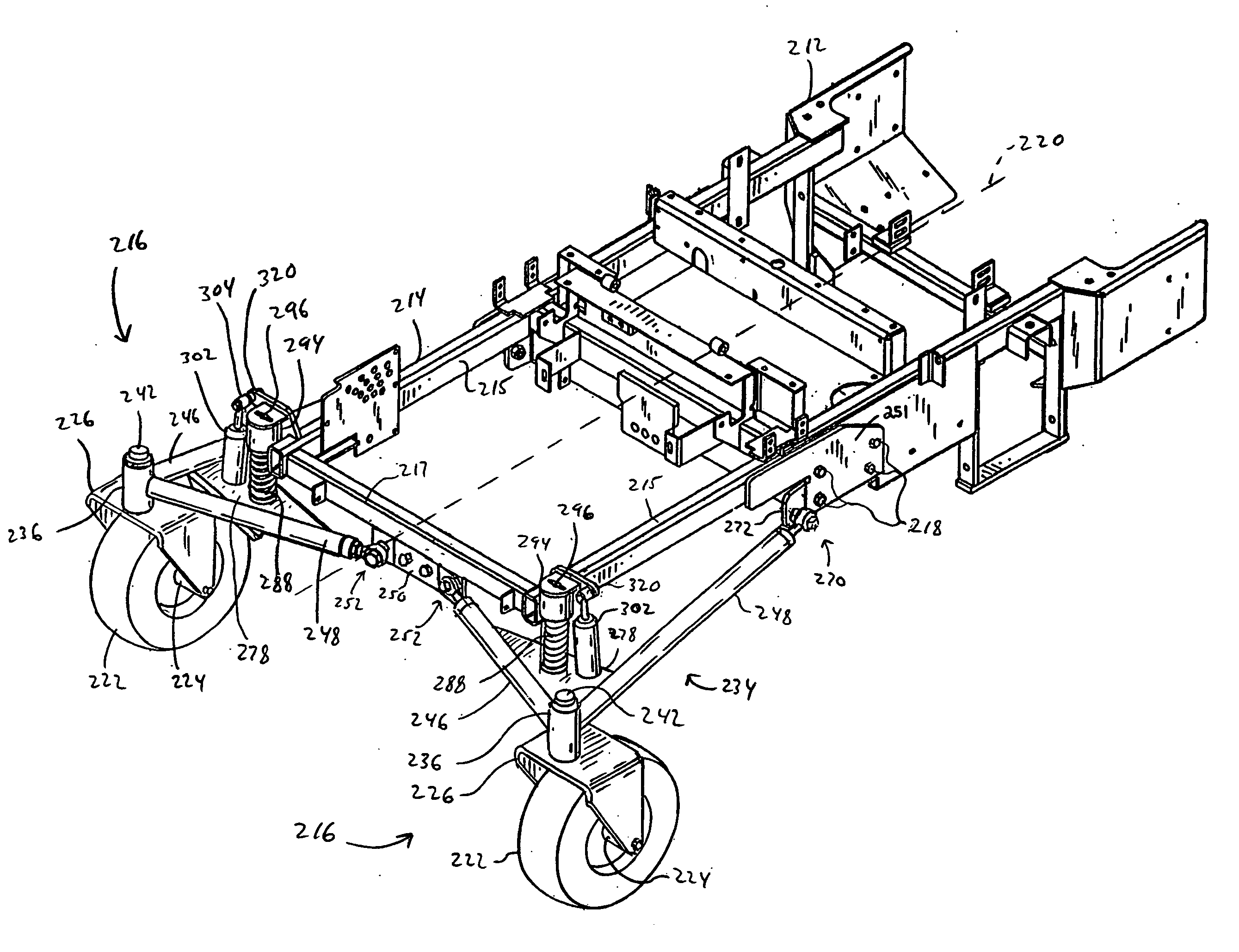 Mower suspension system and method